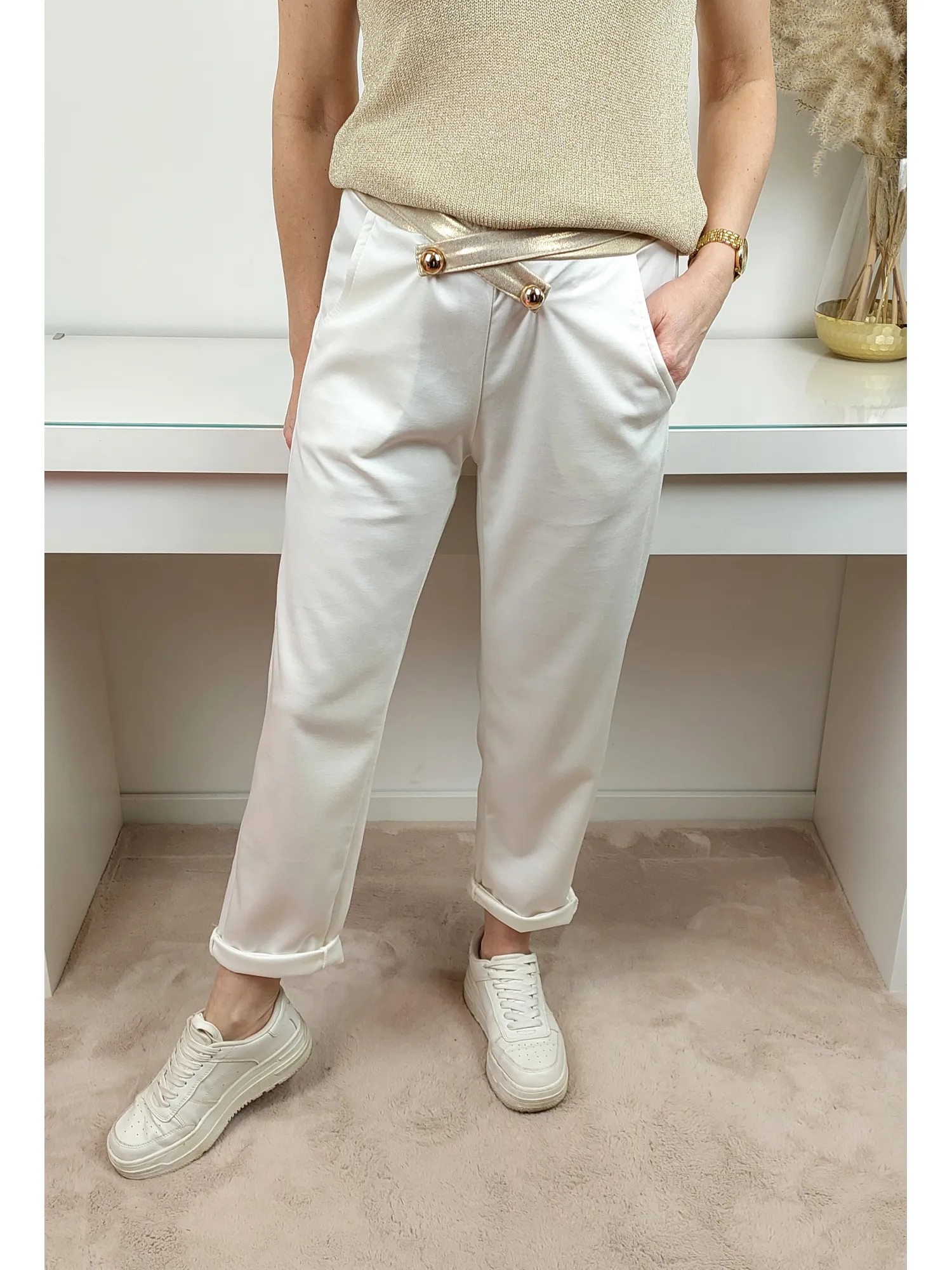 Spodnie Livan's śmietanka