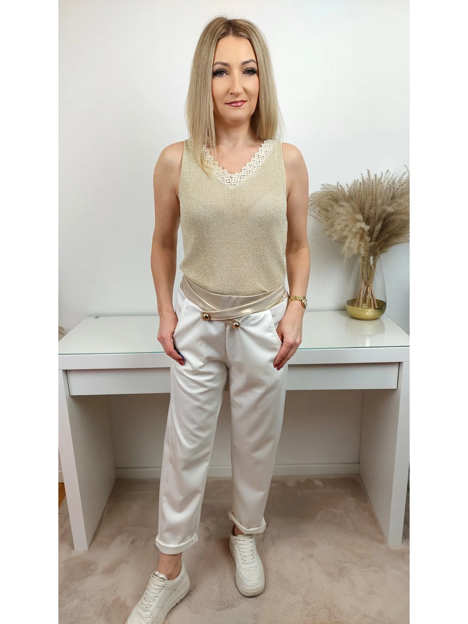 Spodnie Livan's śmietanka