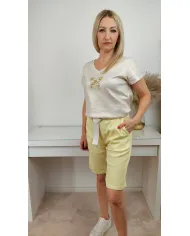 Spodenki lniane Livans jasny beż